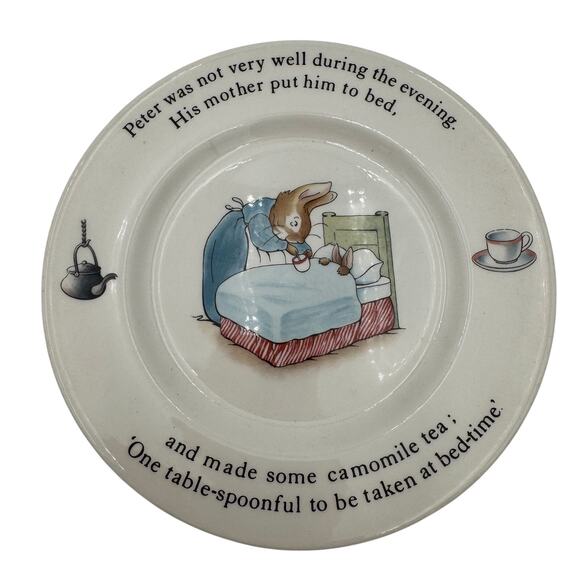 Wedgwood Mrs. Tiddy Winkle Dinner Plate and Peter Rabbit B&B Plate Bone China - Picture 4 of 12